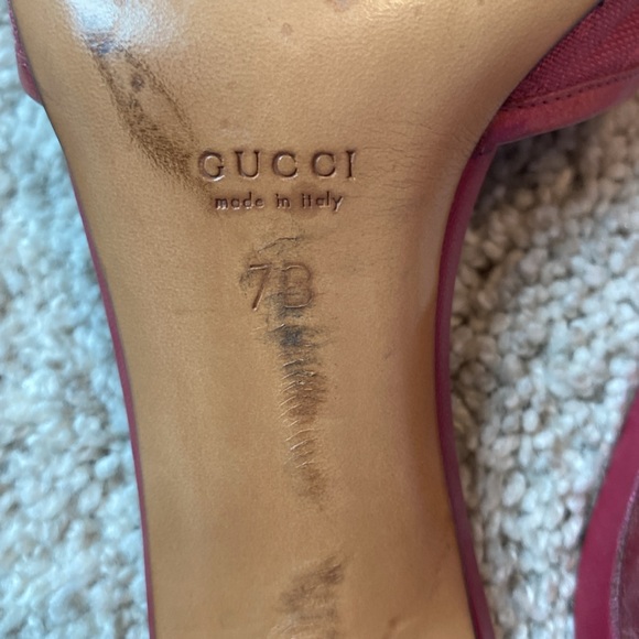 😍 RARE AUTH GUCCI Y2K Raspberry Mirabelle GG heels - Picture 13 of 14